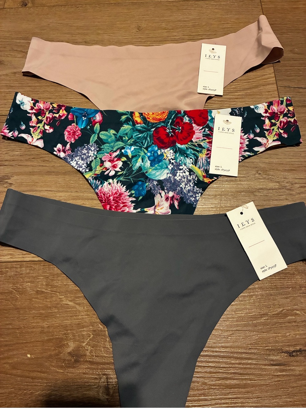 Womens Seamless Bikini Bottoms - Pink, Floral, Gray